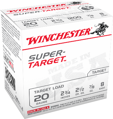 Winchester 20ga 7/8oz #8 1200fps *TRGT208