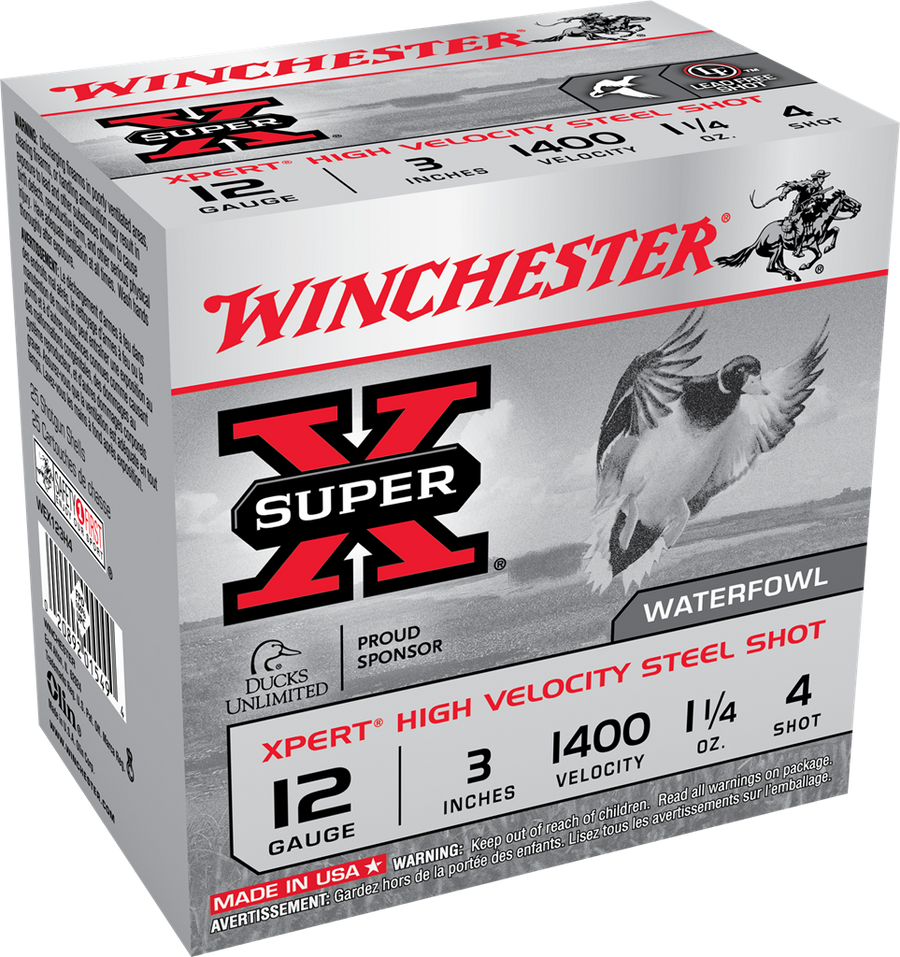 Winchester XPERT Hi-Velocity 12ga 3" #4 Shot 1-1/4oz 1400FPS