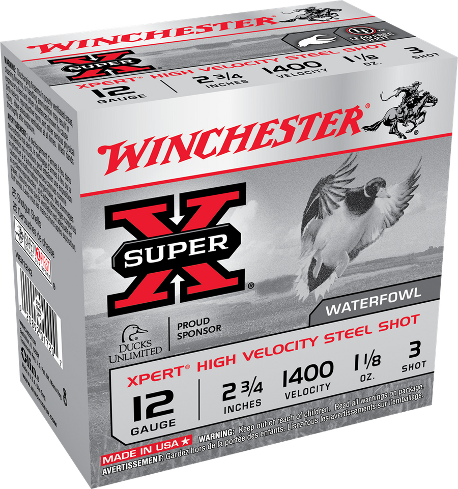 Winchester XPERT Hi-Velocity 12ga 2 3/4" 3 Shot 1-1/8oz 1400FPS