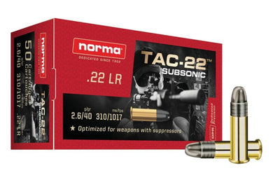 Norma Tac-22 Subsonic 22LR 40gr LRN