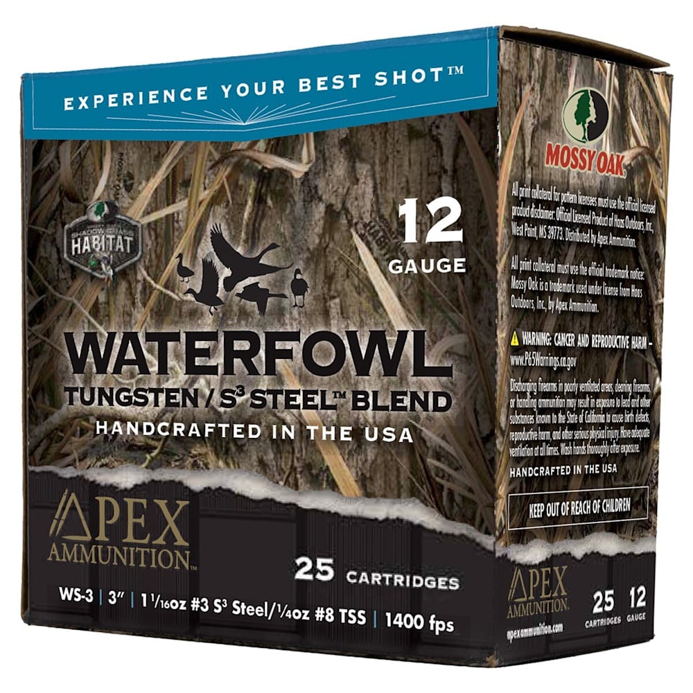 Apex TSS/S3 Blend 12ga 3" 1 5/16oz #3/#8 Mossy Oak Shadow Grass