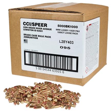 CCI Blazer Brass 9mm 115gr FMJ 1000ct