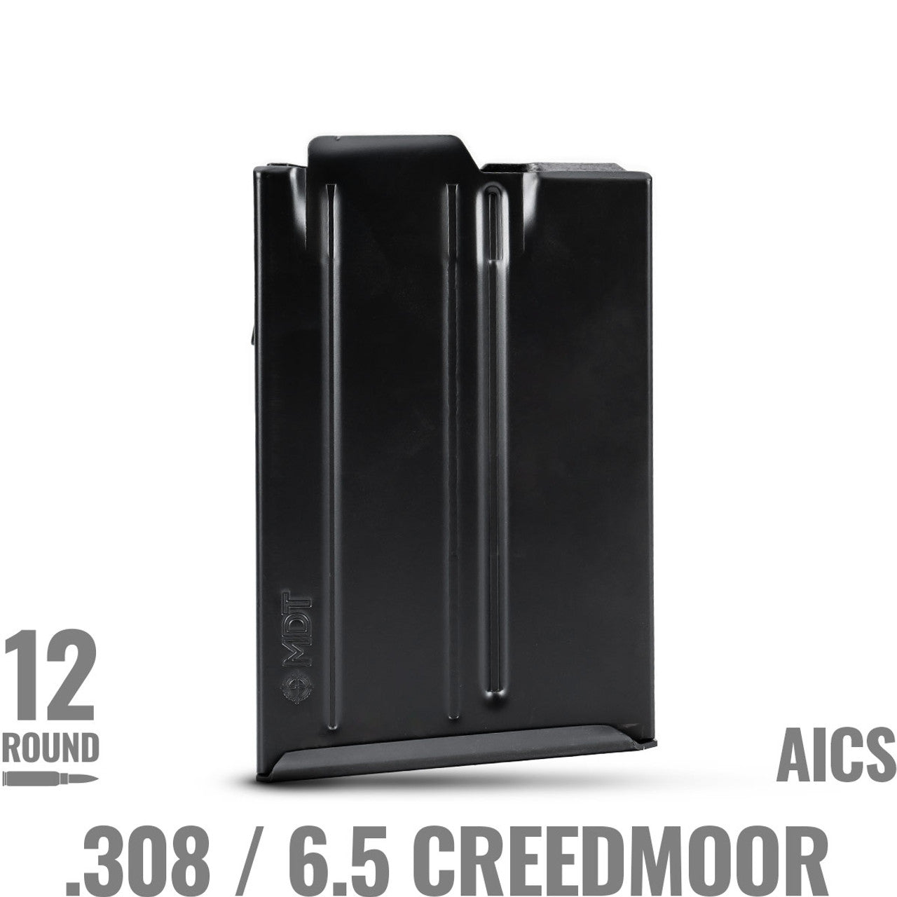 MDT .308/6.5 CREEDMOOR MDT METAL AICS MAGAZINE - 12 RND WITHOUT BINDER PLATE