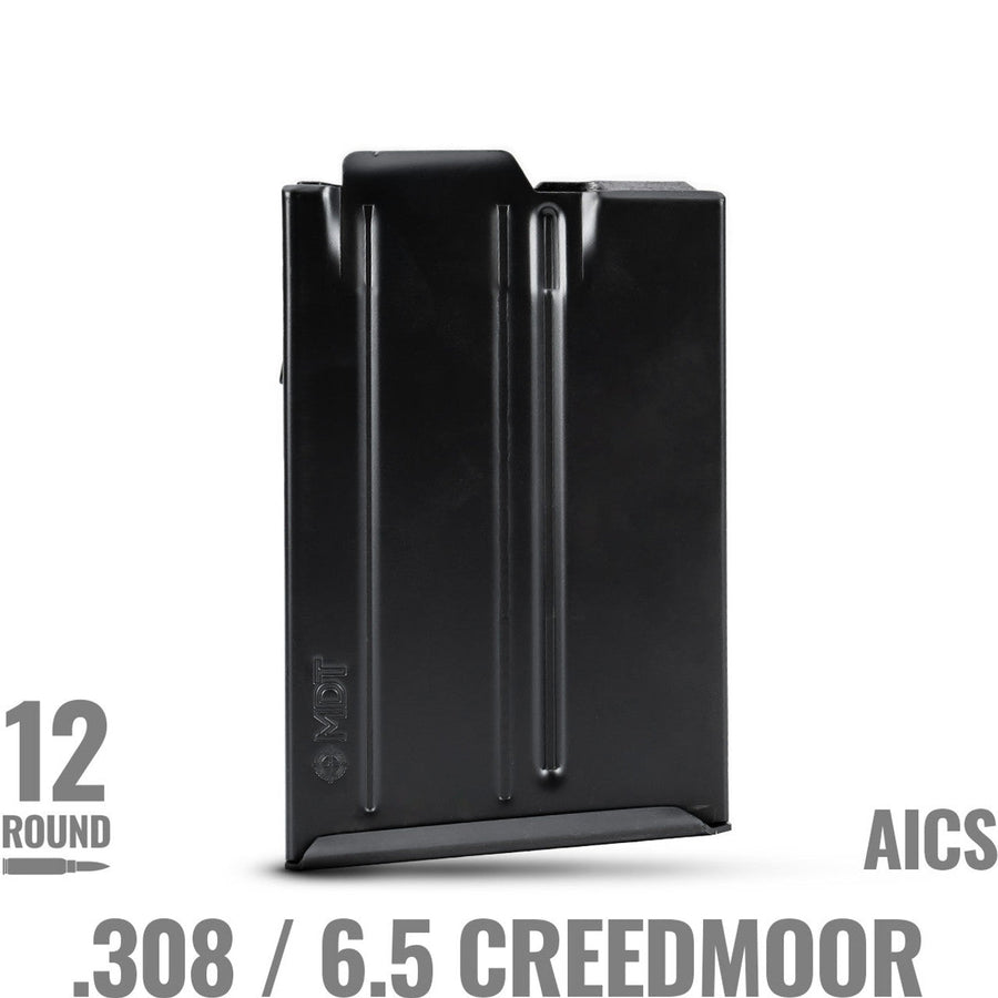 MDT .308/6.5 CREEDMOOR MDT METAL AICS MAGAZINE - 12 RND WITH BINDER PLATE