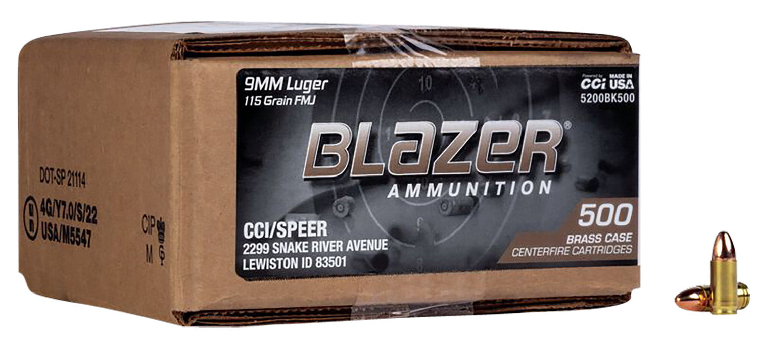 CCI Blazer Brass 9mm 115gr FMJ 500ct