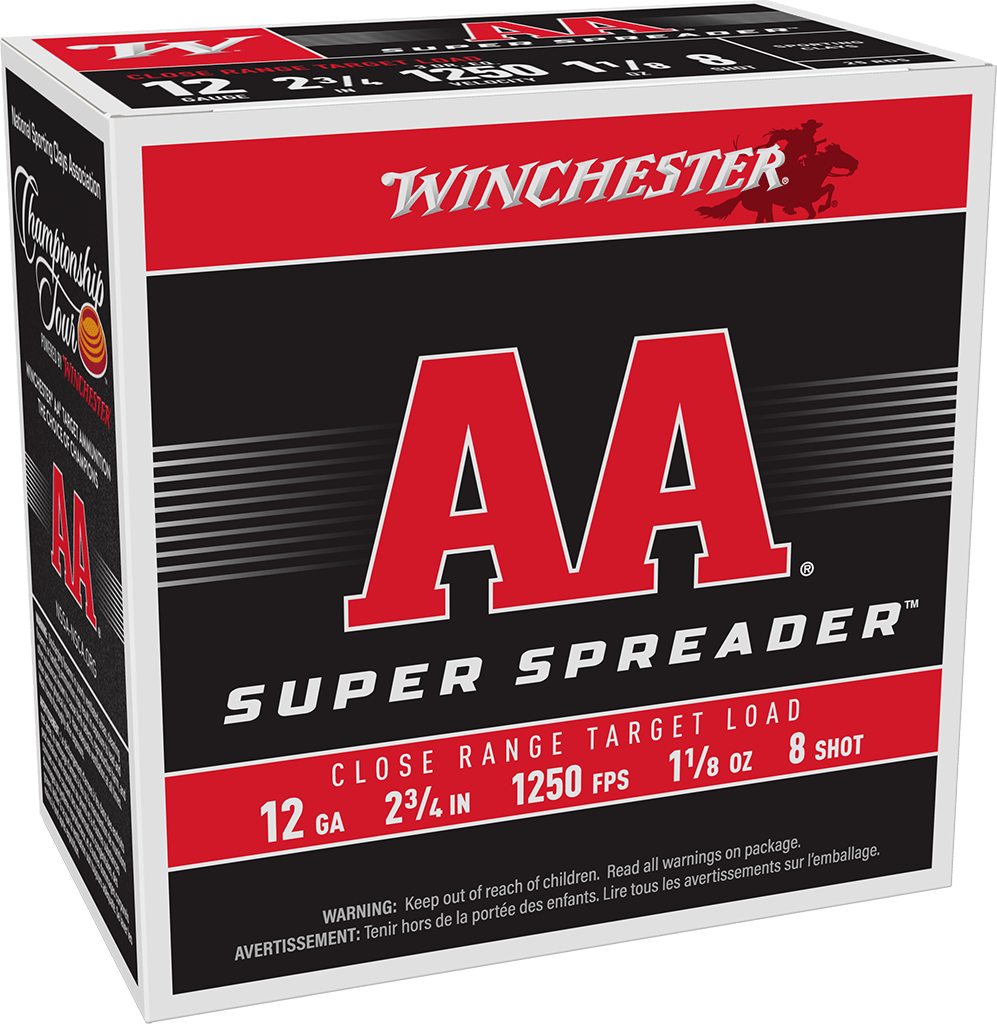 Winchester AA Super Spreader 12ga 1-1/8oz #8 1250FPS *AAS128