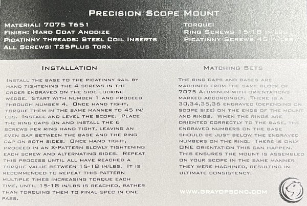 GRAY OPS Precision Scope Mounts