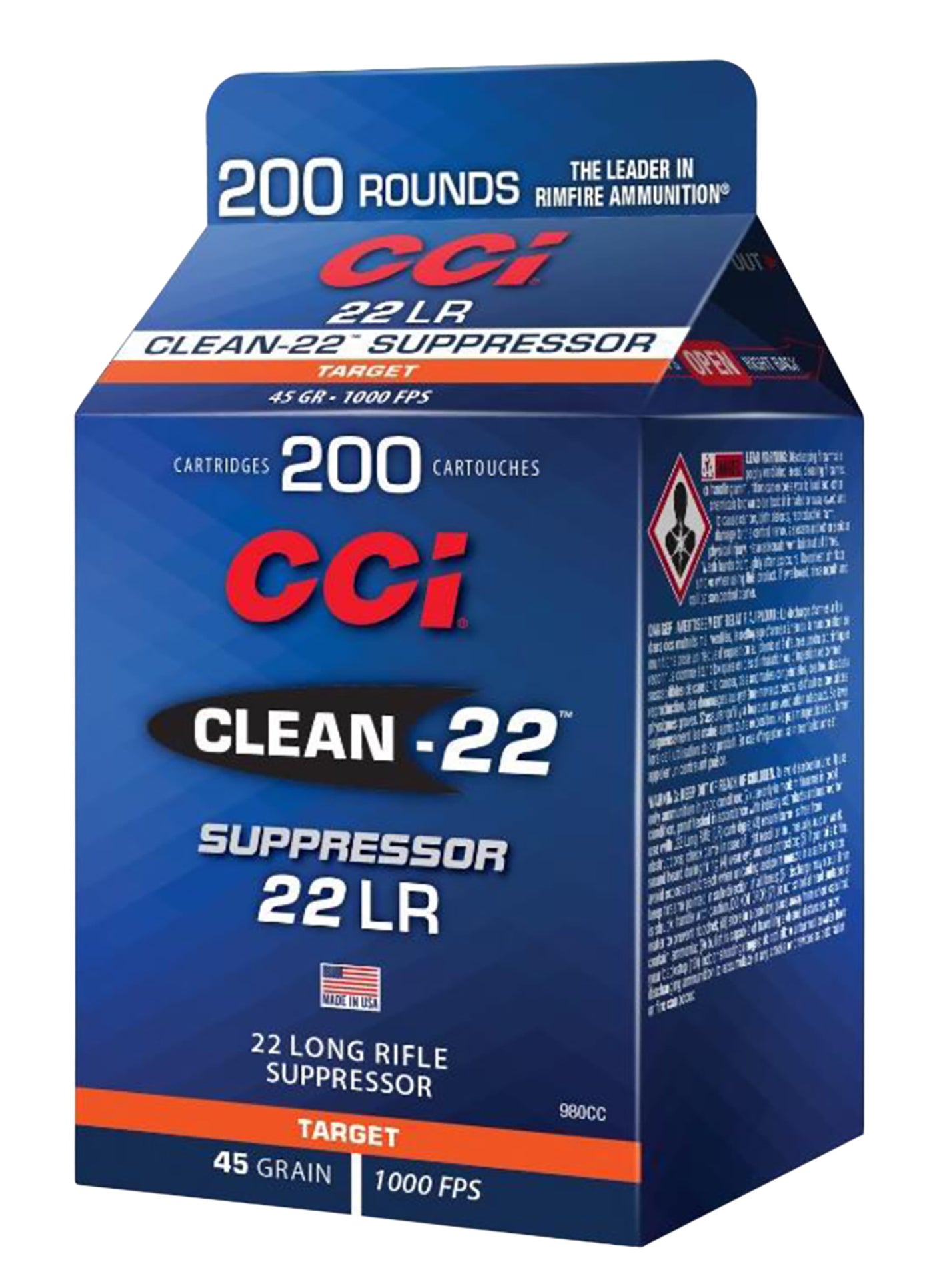 CCI 22LR Clean-Suppressor 45gr #980CC