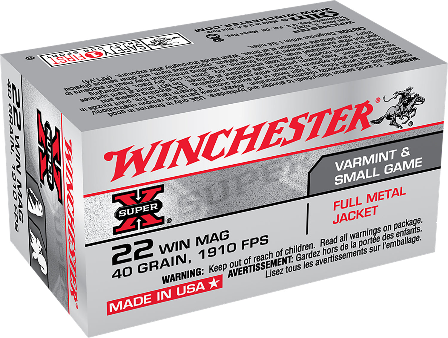 Winchester 22 Mag 40gr FMJ