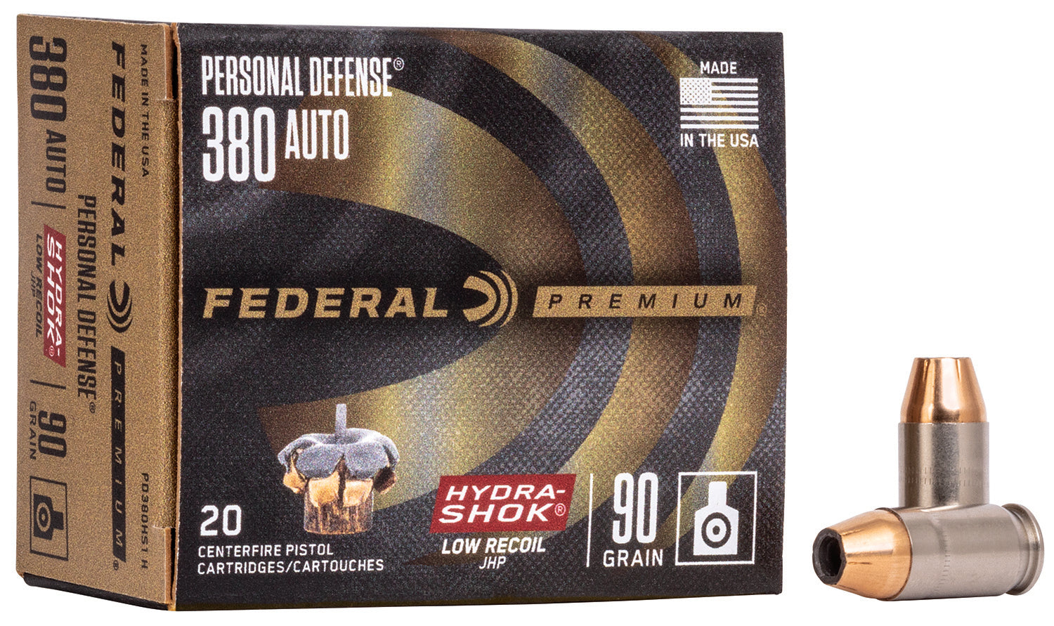 Federal 380 Auto 90gr HYDRA SHOK JHP