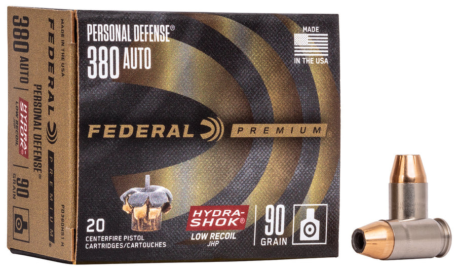 Federal 380 Auto 90gr HYDRA SHOK JHP