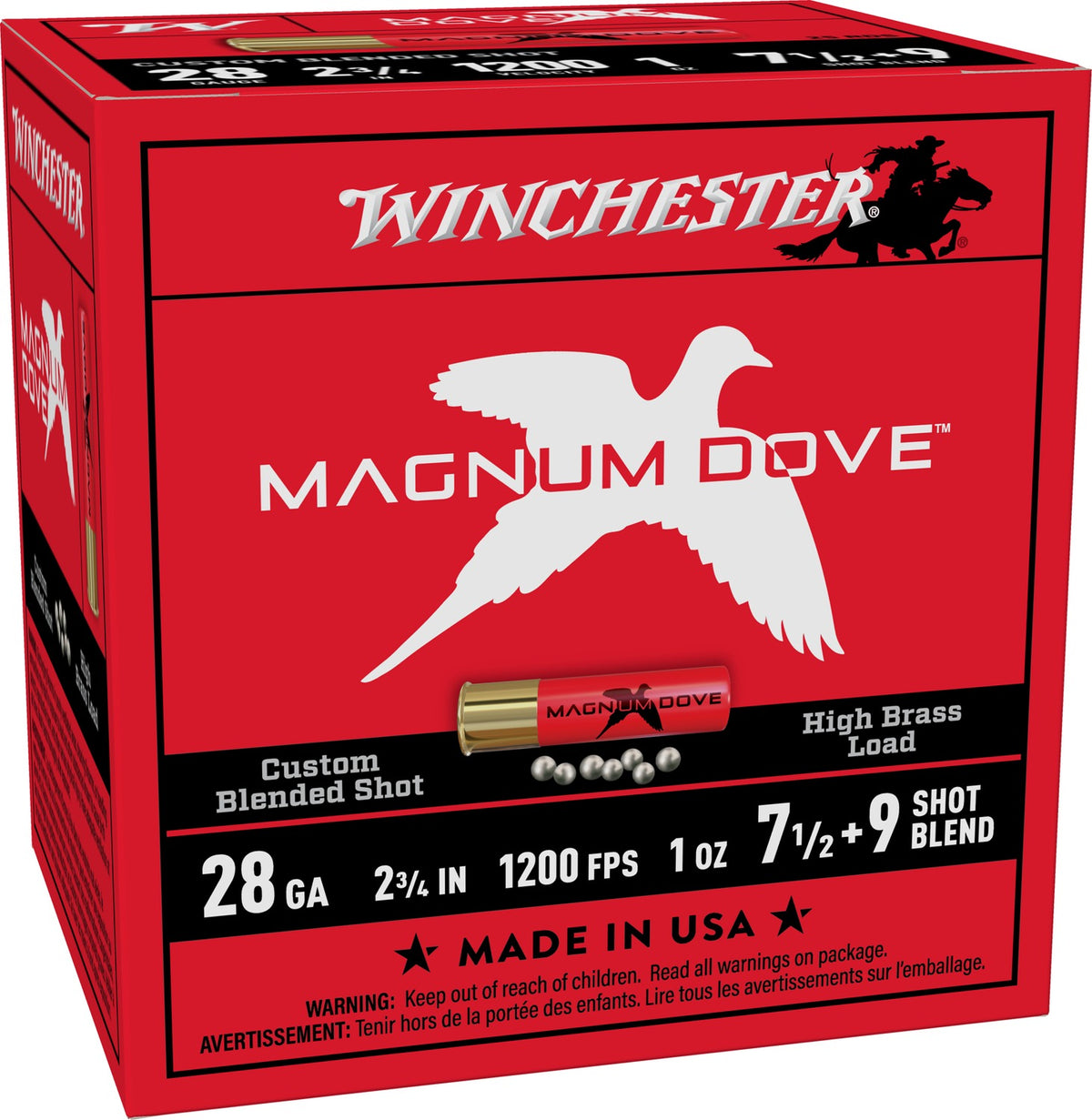 Winchester Magnum Dove 28ga 1oz #7.5/9 1200FPS *MD2879