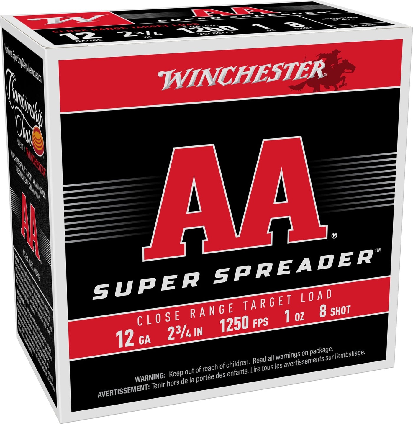 Winchester AA Super Spreader 12ga 1oz #8 1250FPS *AASL128