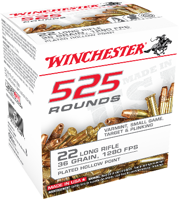 Winchester 22LR 36gr CPHP (525ct)