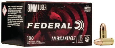 Federal 9mm 115gr FMJ *AE9DP100