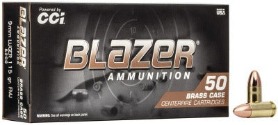 CCI Blazer Brass 9mm 115gr FMJ