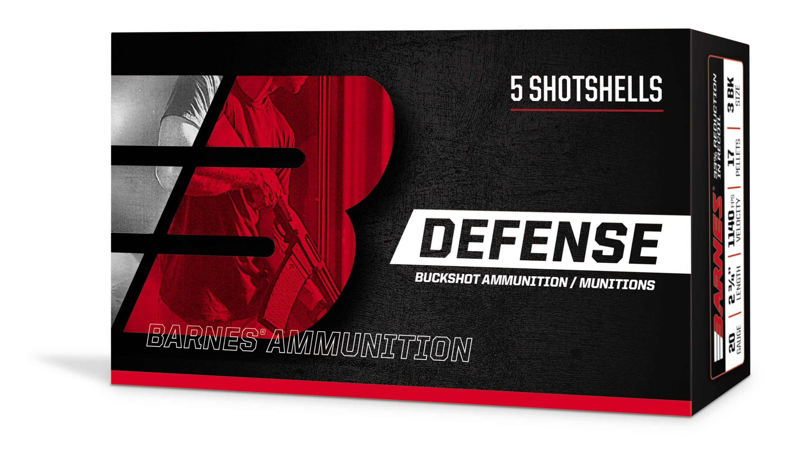 Barnes Defense Buckshot 12ga 3" 15 Pellets 00BK 1225fps