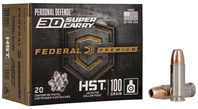 Federal 30 Super Cary 100gr HST JHP