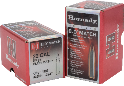 Hornady 22cal 80gr ELD-Match #22831 - BLUE COLLAR RELOADING
