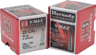 Hornady 22cal 60gr V-Max #22281 - BLUE COLLAR RELOADING