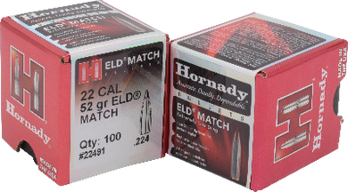 Hornady 22cal 52gr ELD-Match  #22491 - BLUE COLLAR RELOADING