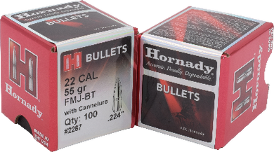 Hornady 22cal 55gr FMJ-BT W/C #2267 - BLUE COLLAR RELOADING