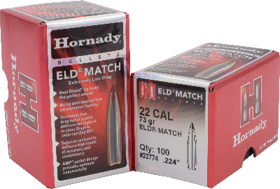 Hornady 22cal 73gr ELD-Match  #22774 - BLUE COLLAR RELOADING
