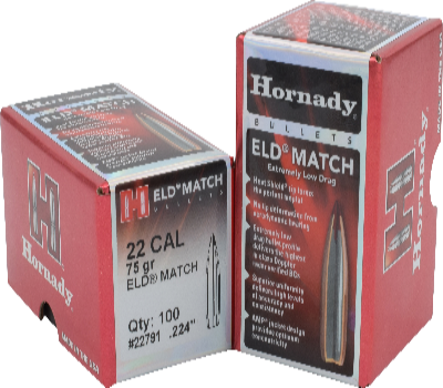 Hornady 22cal 75gr ELD-Match  #22791 - BLUE COLLAR RELOADING