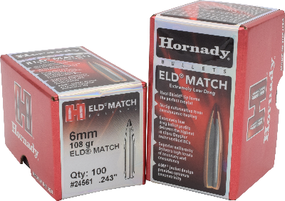 Hornady 6mm 108gr ELD Match  #24561 - BLUE COLLAR RELOADING