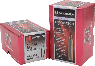 Hornady 30cal 168gr ELD Match #30506 - BLUE COLLAR RELOADING