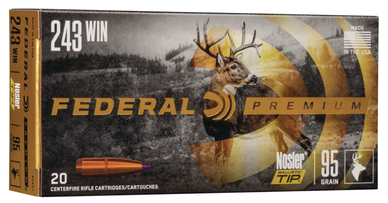 Federal Premium V-Shok 243 Winchester 95 Grain Nosler Ballistic Tip - BLUE COLLAR RELOADING