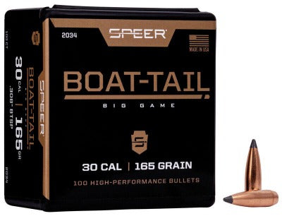 Speer 30cal 165gr Jacketed Soft Point Boat-Tail #2034