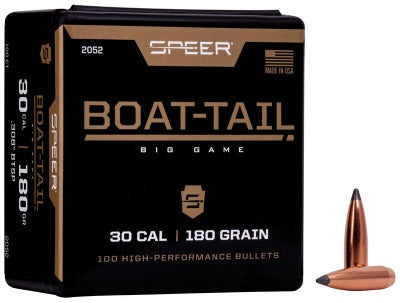 Speer 30cal 180gr Jacketed Soft Point Boat Tail #2052