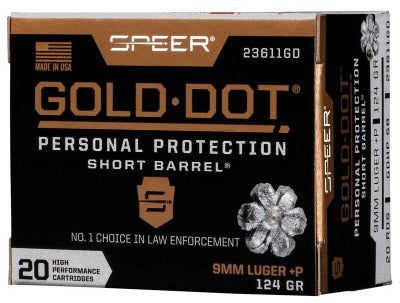 Speer Gold Dot 9mm Luger+P 124gr HP