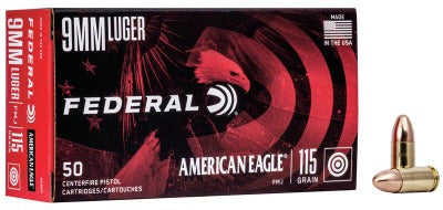 Federal 9mm 115gr FMJ *AE9DP (50ct)