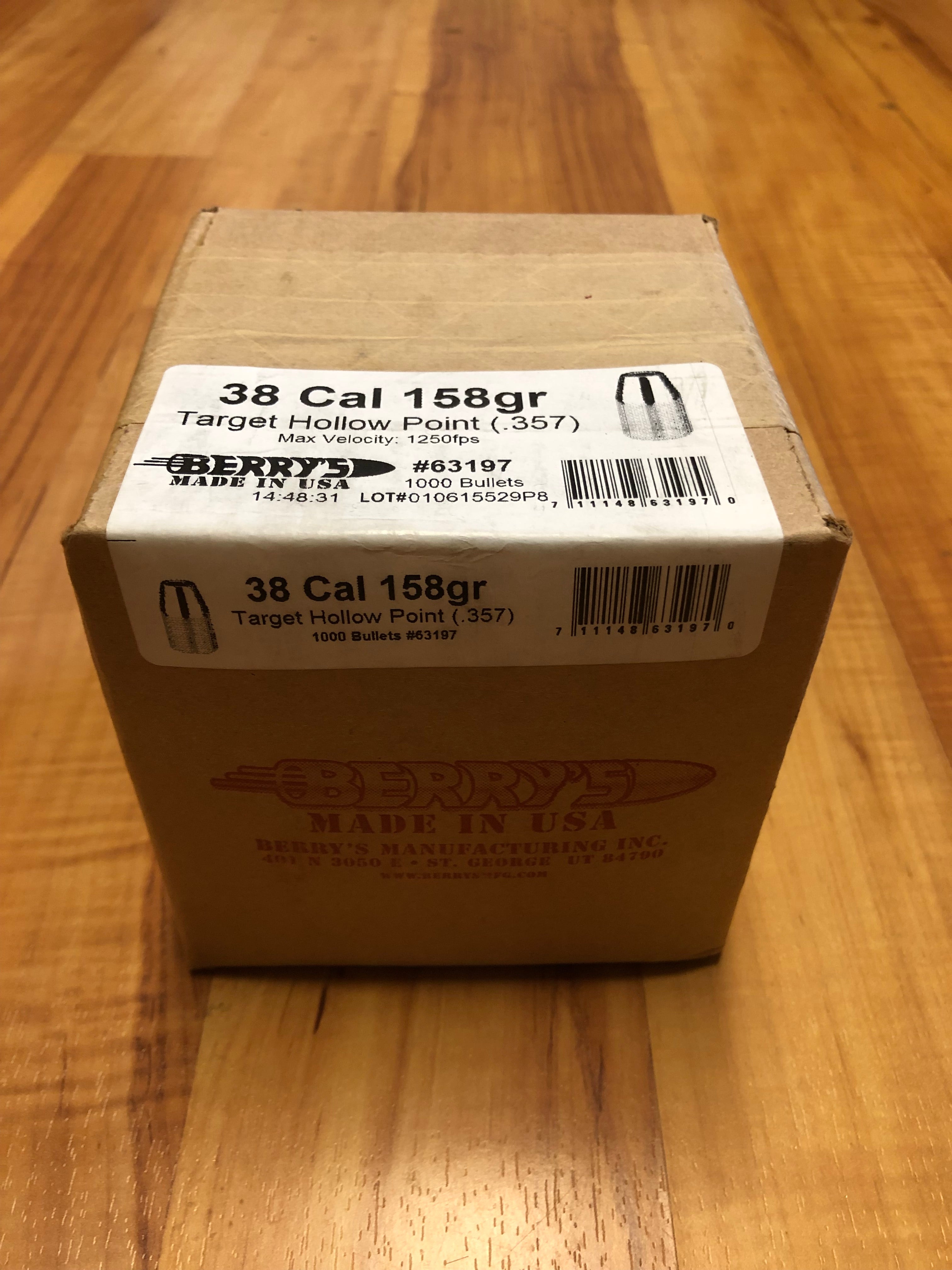 Berry’s 38cal 158gr Target Hollow Point - BLUE COLLAR RELOADING
