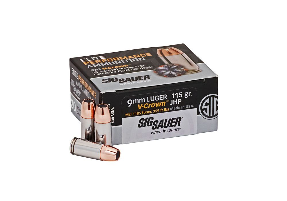 Sig Sauer 9mm 115gr V-Crown JHP