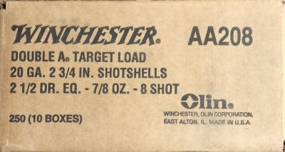Winchester AA 20ga 7/8oz #8 1200fps *AA208