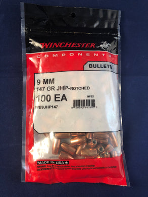 Winchester 9mm 147gr JHP-Notched - BLUE COLLAR RELOADING