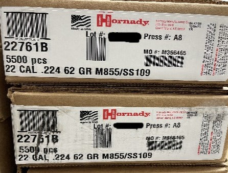 Hornady 22cal 62gr M855/SS109