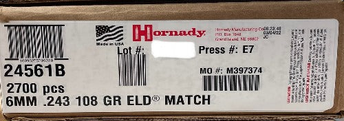 Hornady 6mm 108gr ELD-Match