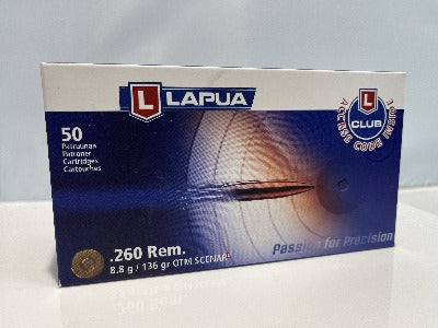 Lapua 260 Rem 136gr OTM Scenar-L