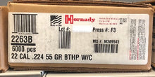 Hornady 22cal 55gr HP W/Cannelure