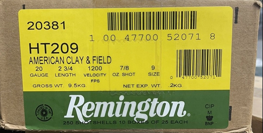 Remington 20ga #9 7/8oz 1200fps Clay & Field