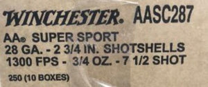 Winchester AA 28ga 3/4oz #7.5 1300FPS *AASC287
