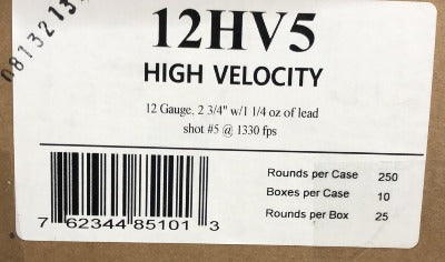 Fiocchi 12ga 1-1/4oz #5 1330FPS *12HV5