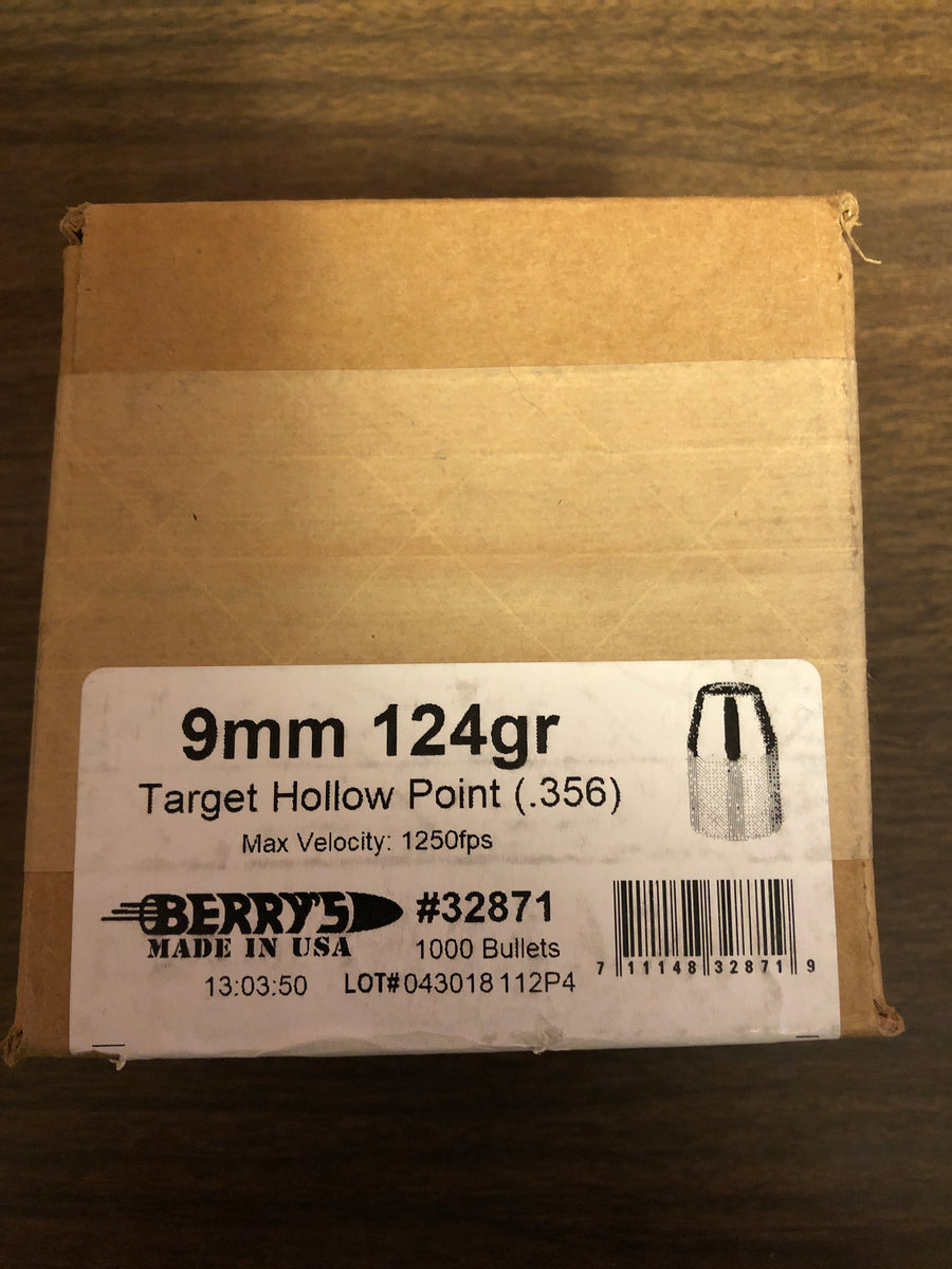 Berry’s 9mm 124gr Target Hollow Point - BLUE COLLAR RELOADING