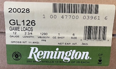 Remington 12ga #6 1oz 1290fps *GL126 (BCR)