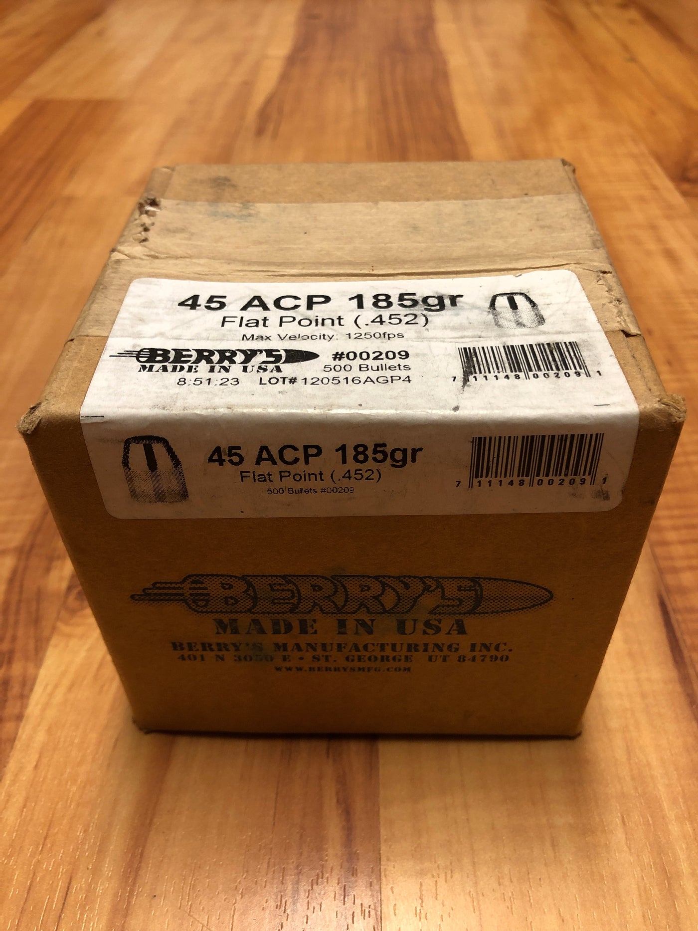 Berry’s 45 ACP 185gr Flat Point - BLUE COLLAR RELOADING