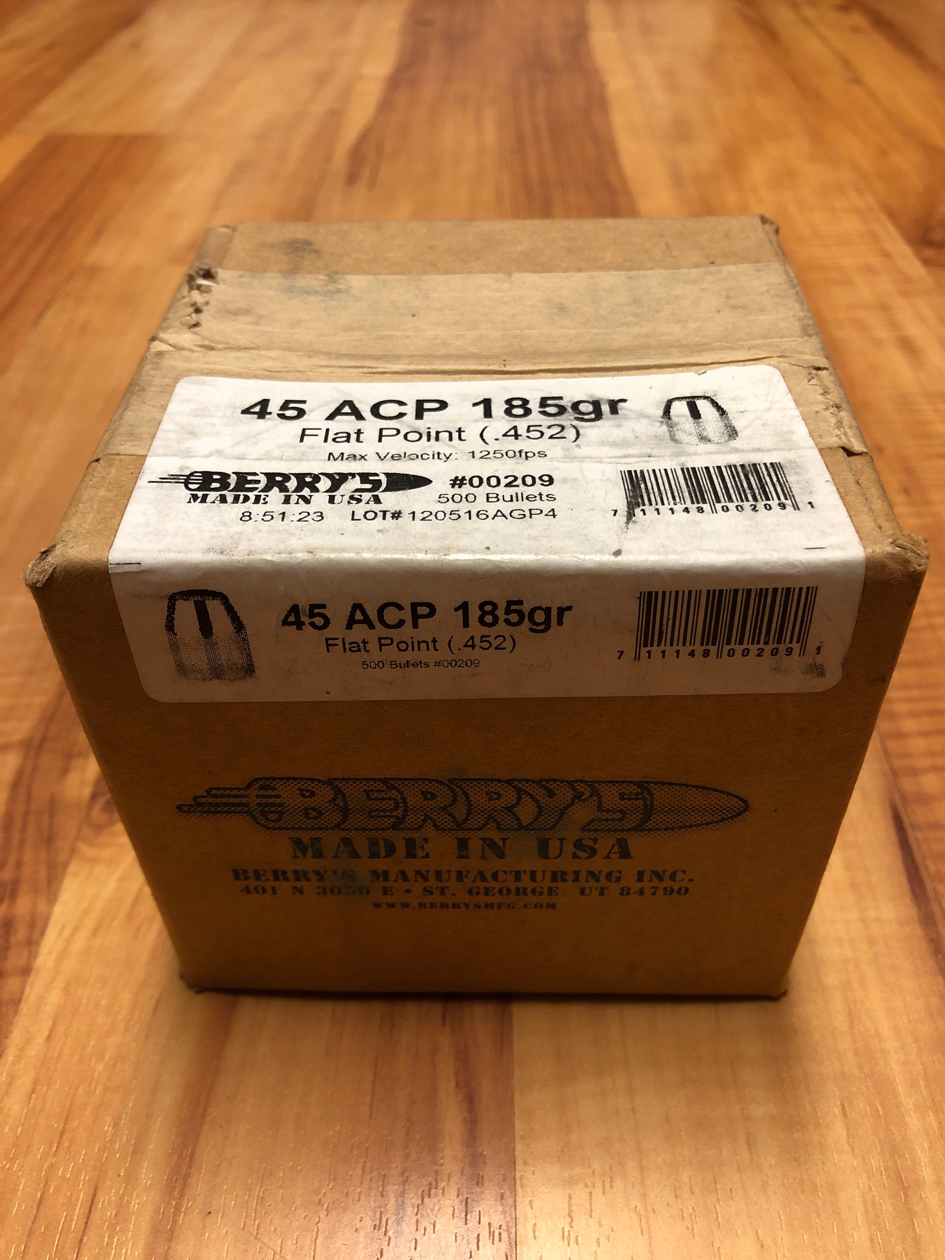 Berry’s 45 ACP 185gr Flat Point - BLUE COLLAR RELOADING